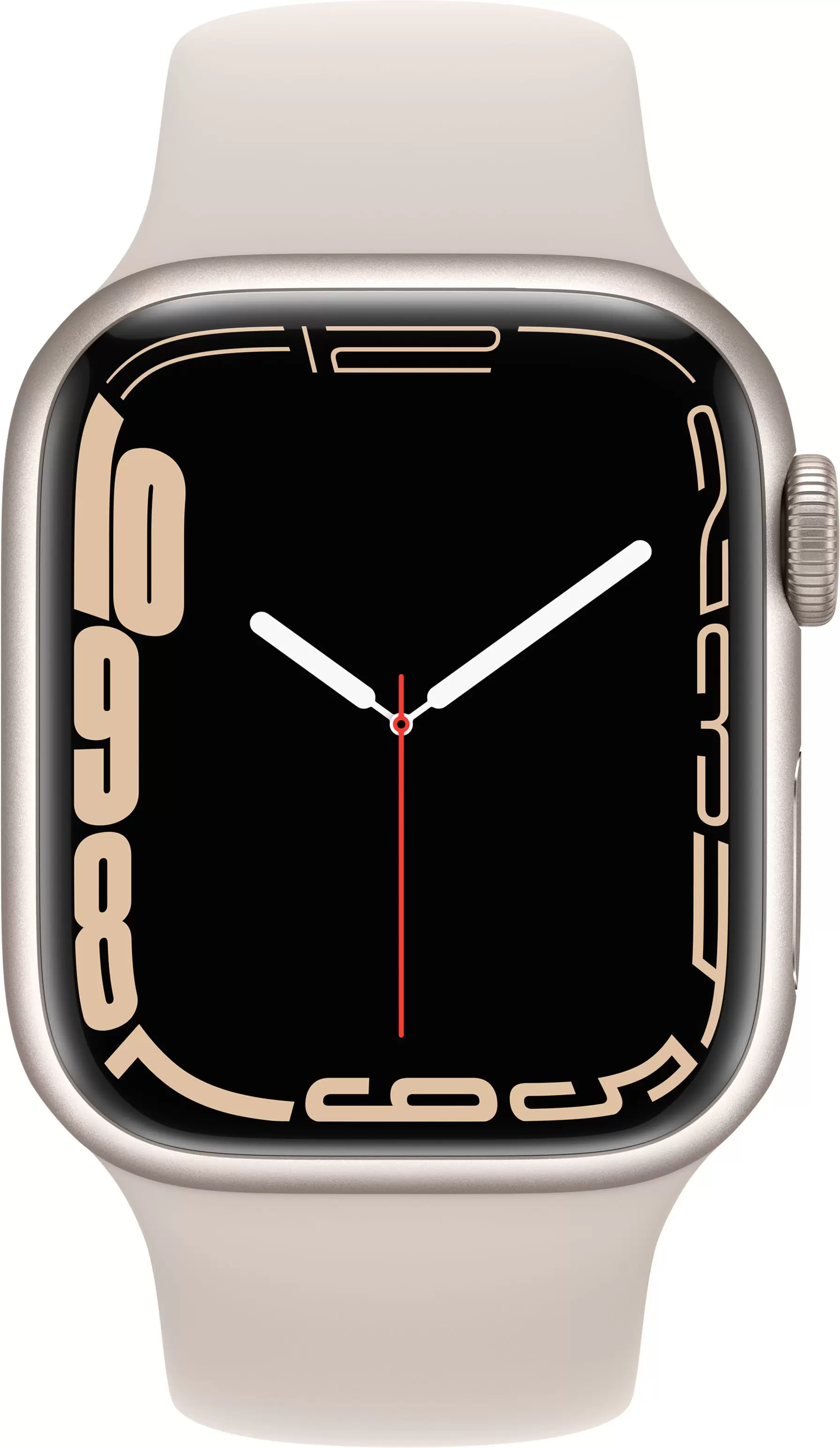 Apple Watch Series 7, 45 мм, корпус из алюминия цвета (сияющая звезда), спортивный ремешок цвета (сияющая звезда)